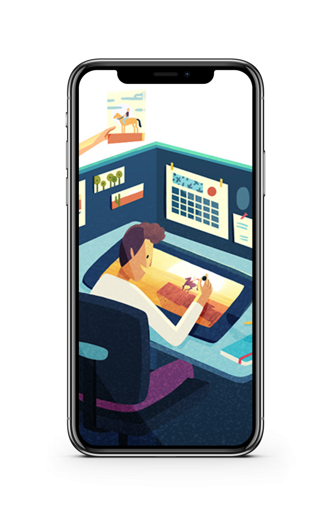 personne travaillant sur tablette graphique
